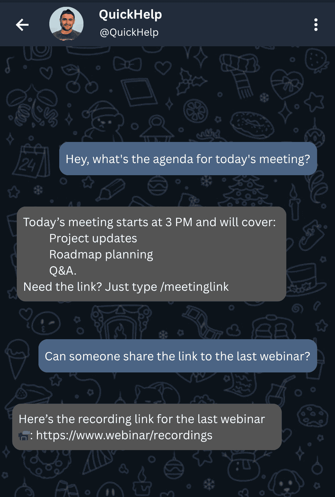 Auto-Reply to User Messages